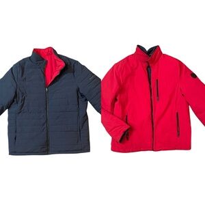 Nautica Men's reversible navy blue and red coat size XL